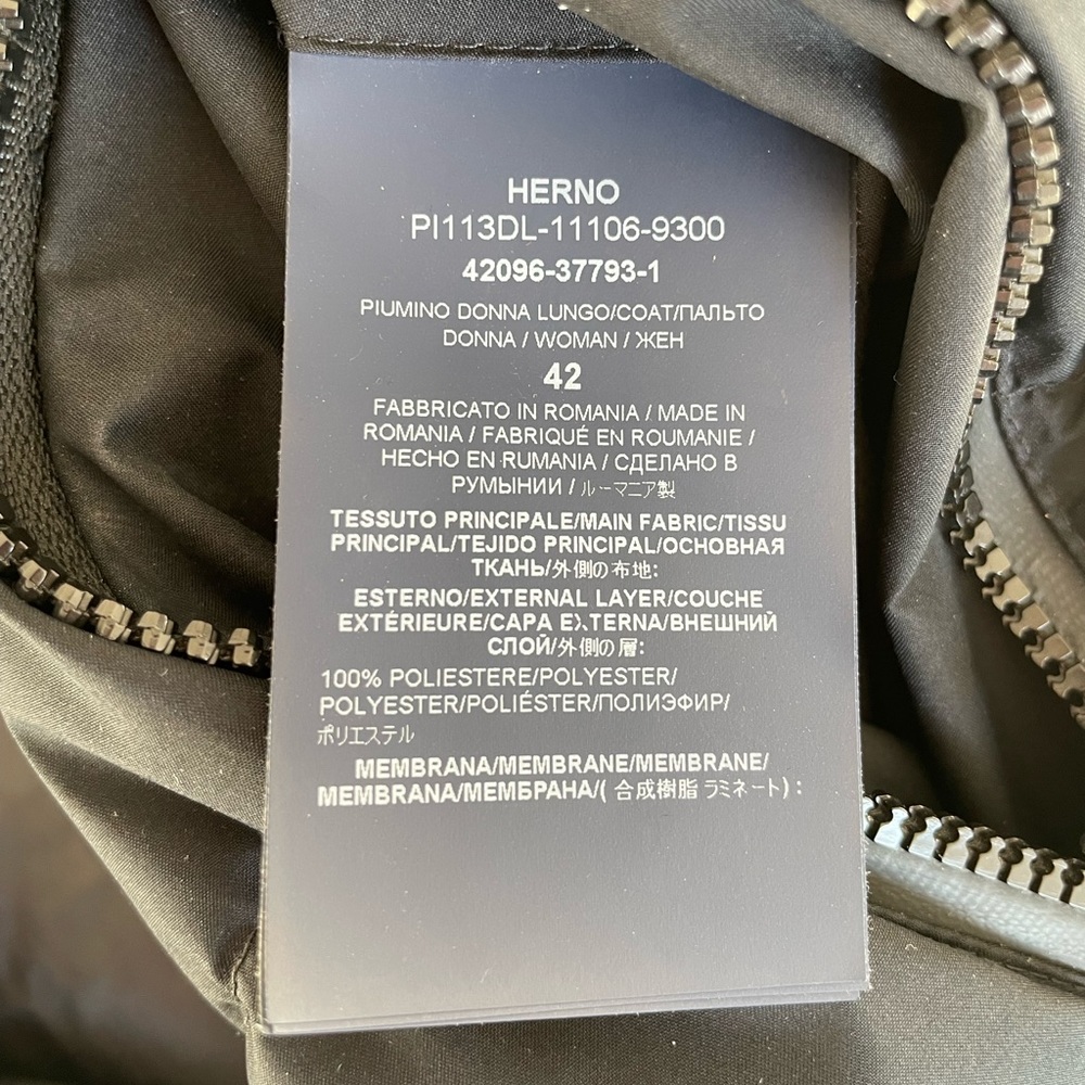 Herno Long Black Quilted Puffer Coat - Picture 13 of 15